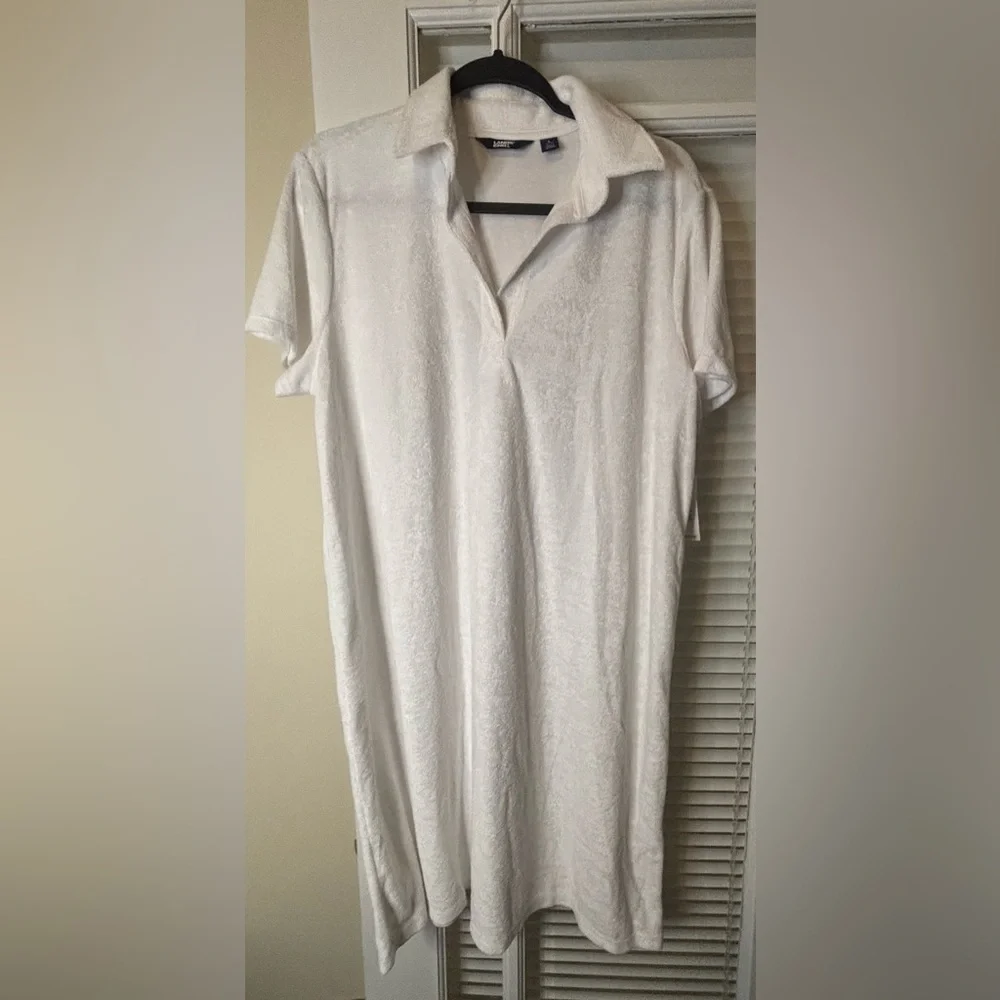 White Terrycloth SwimSuit Cover Up-Available in Large & Medium